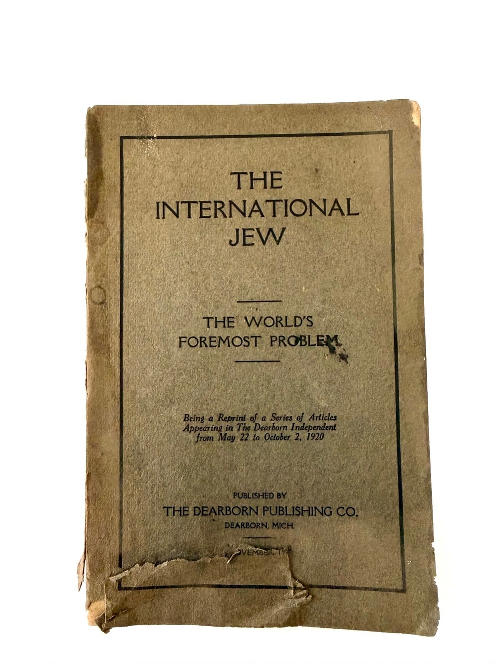 RARE The International Jew By Henry Ford Original Book From 1920. First edition!